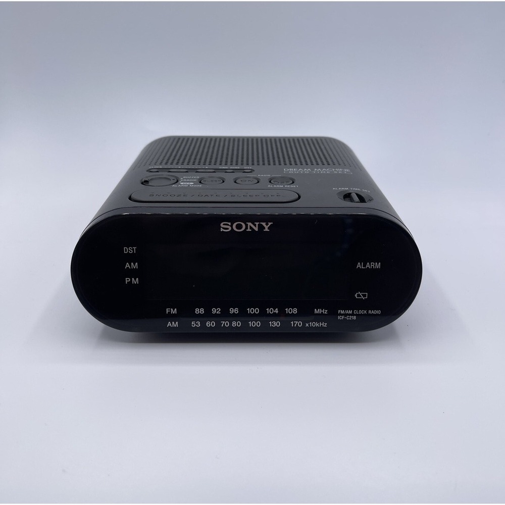 Sony Dream Machine ICF-C218‎ Black AM/FM Alarm Clock Radio Tested Working